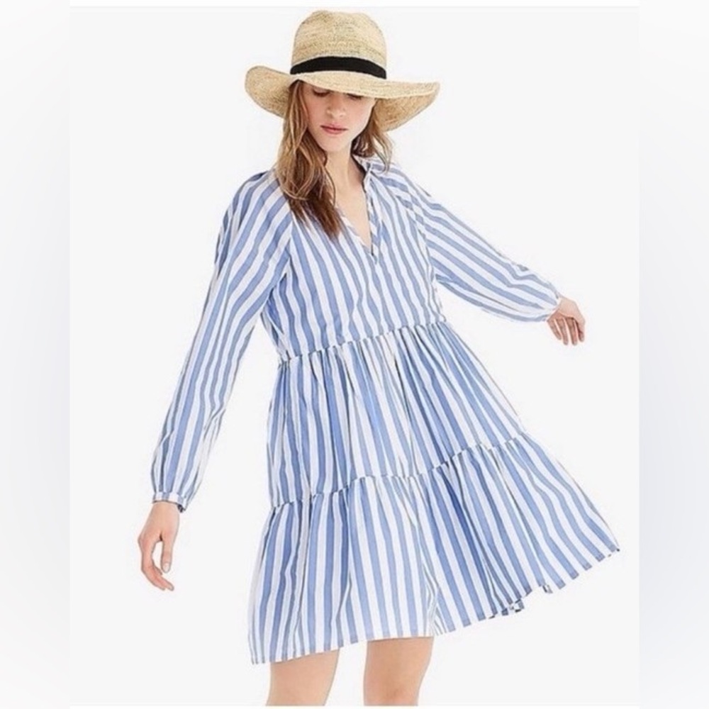 J. Crew Blue and White Striped Dress - size S